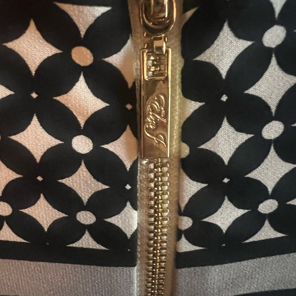 Eliza J. Geometric Print Black White Pink Shift Dress - Size 10 - Picture 6 of 8